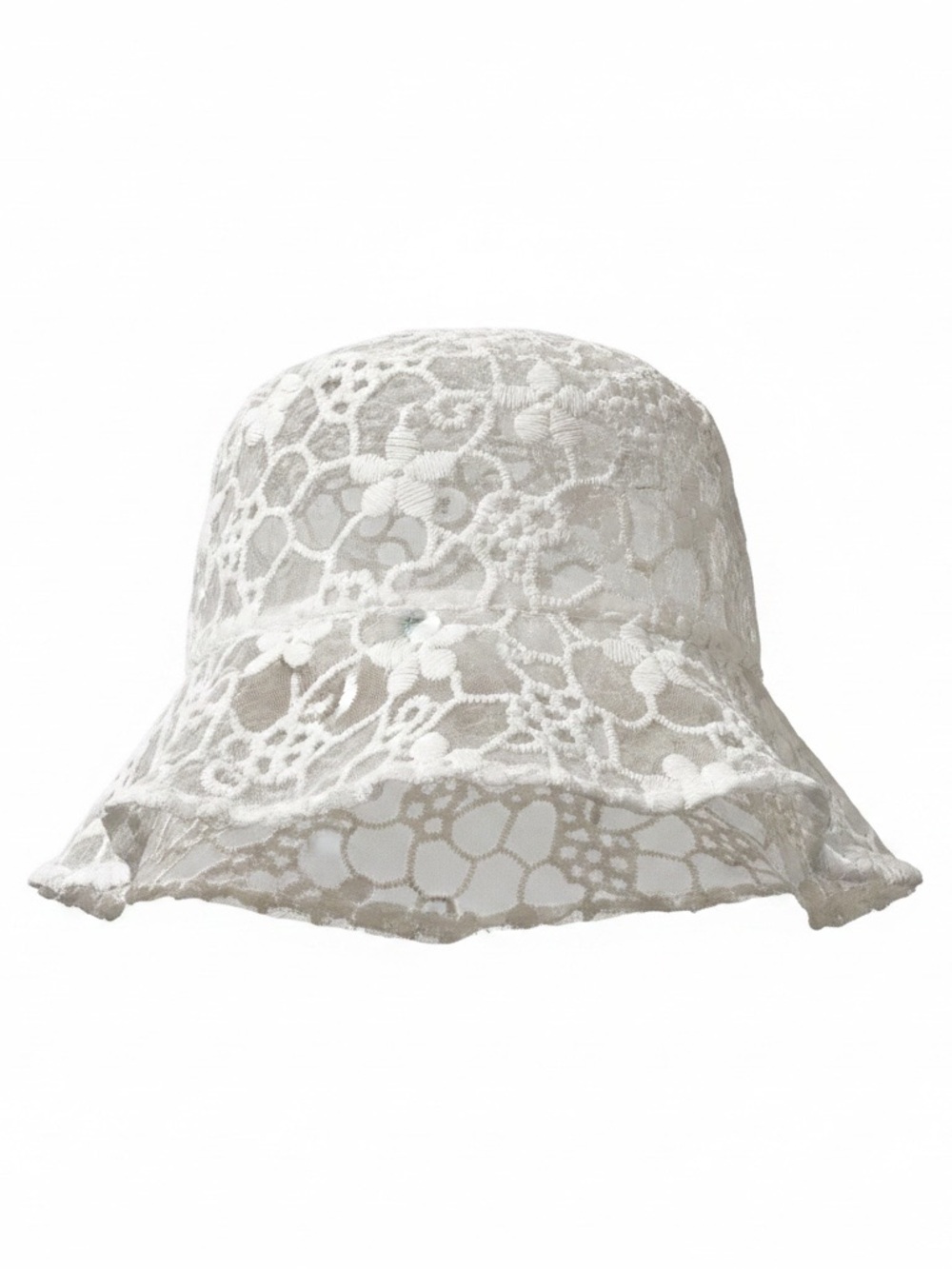 Vintage White Mesh Bucket Hat - Women's Accessory